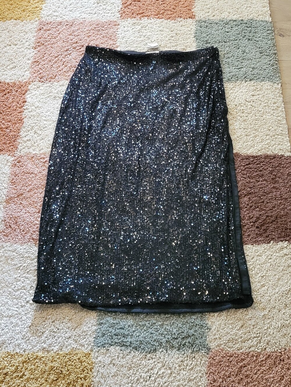 Abercrombie & Fitch Black Sequin Maxi Skirt - XL